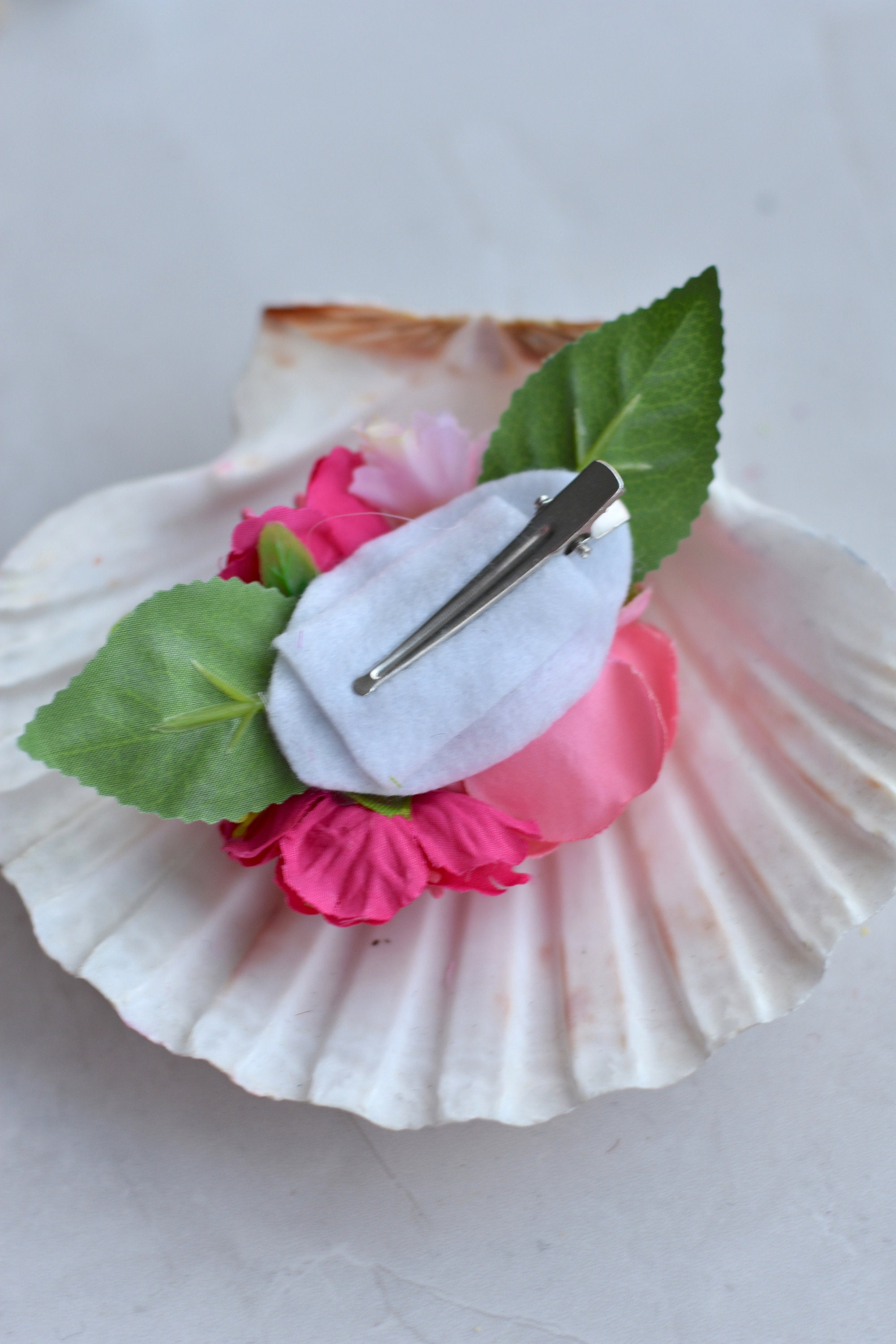 Silk Flower Hair Clip in Pink