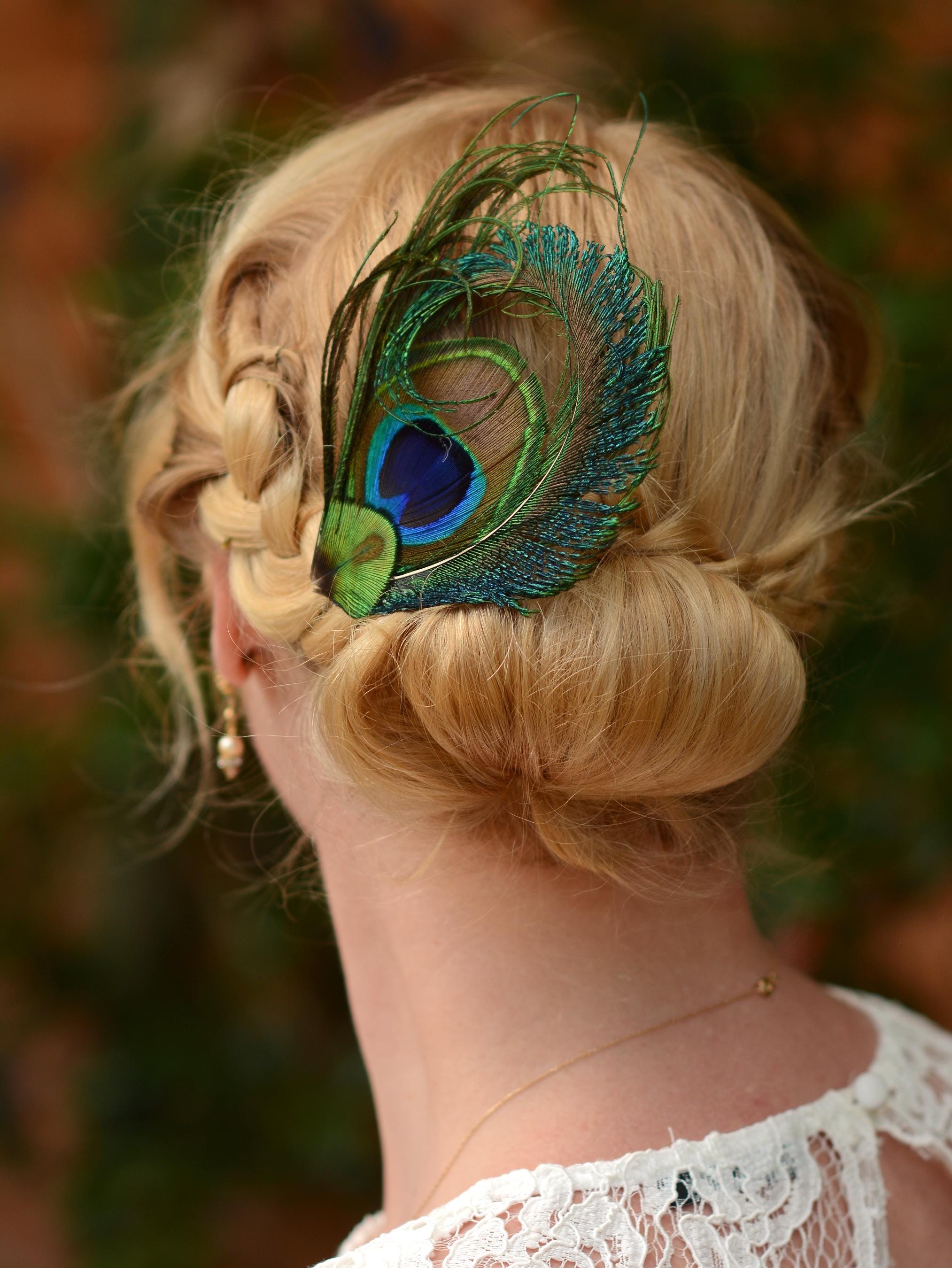 Peacock Feather Hair Clip | Peacock Feather Fascinator 