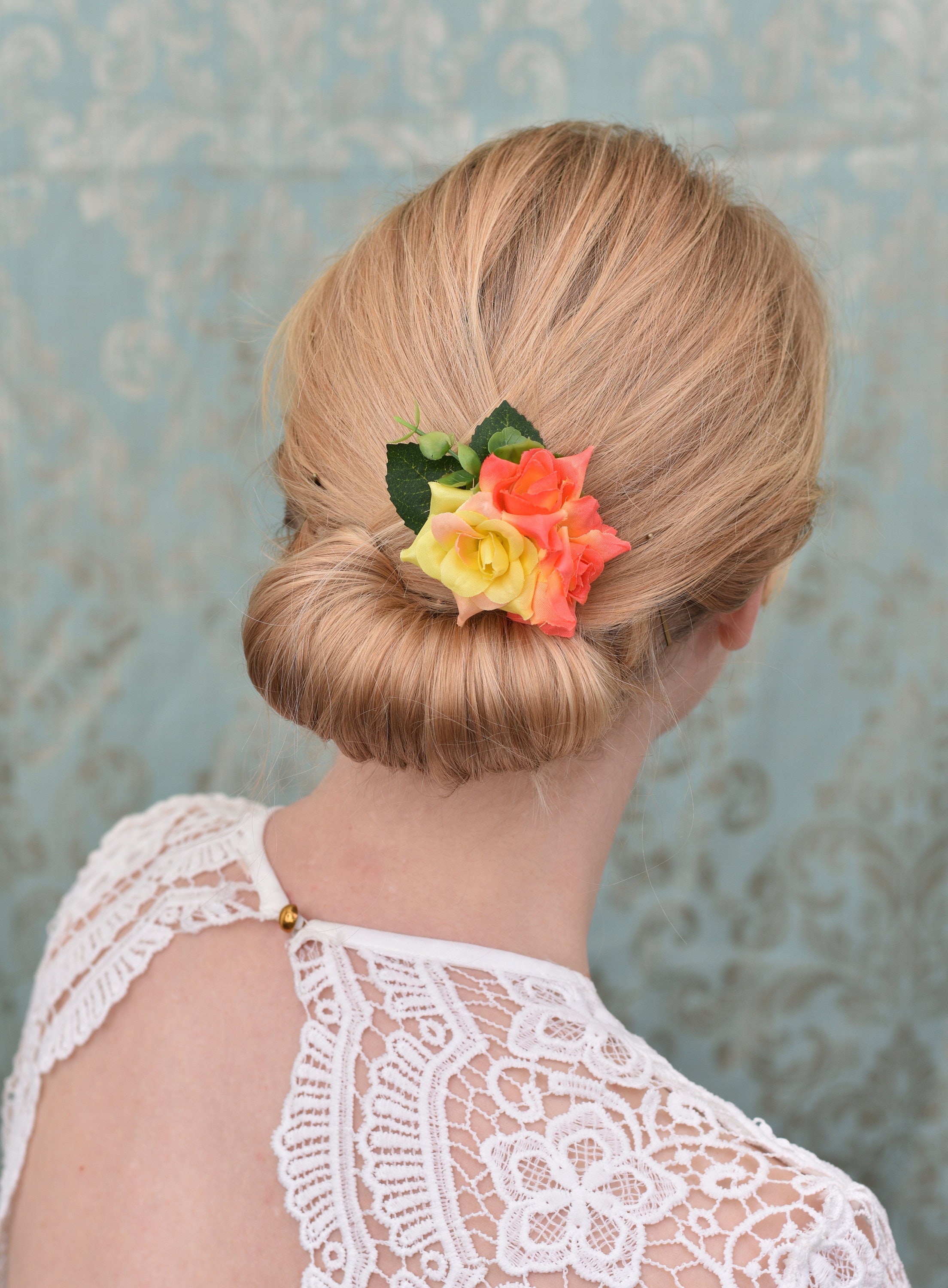Yellow rose sale hair clip
