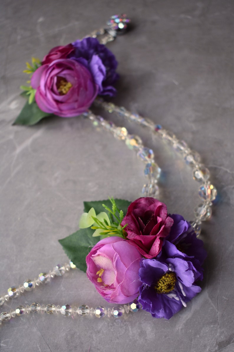Floral Headpiece Flower Hair Clip in Pink and Purple| Bridesmaids Hair Clip Silk Flower Clip Bridal Hair Clip Flower Bun Clip