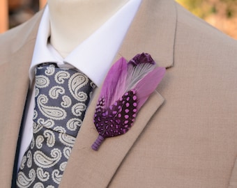 Shades of Purple Feather Lapel Pin Small no.196