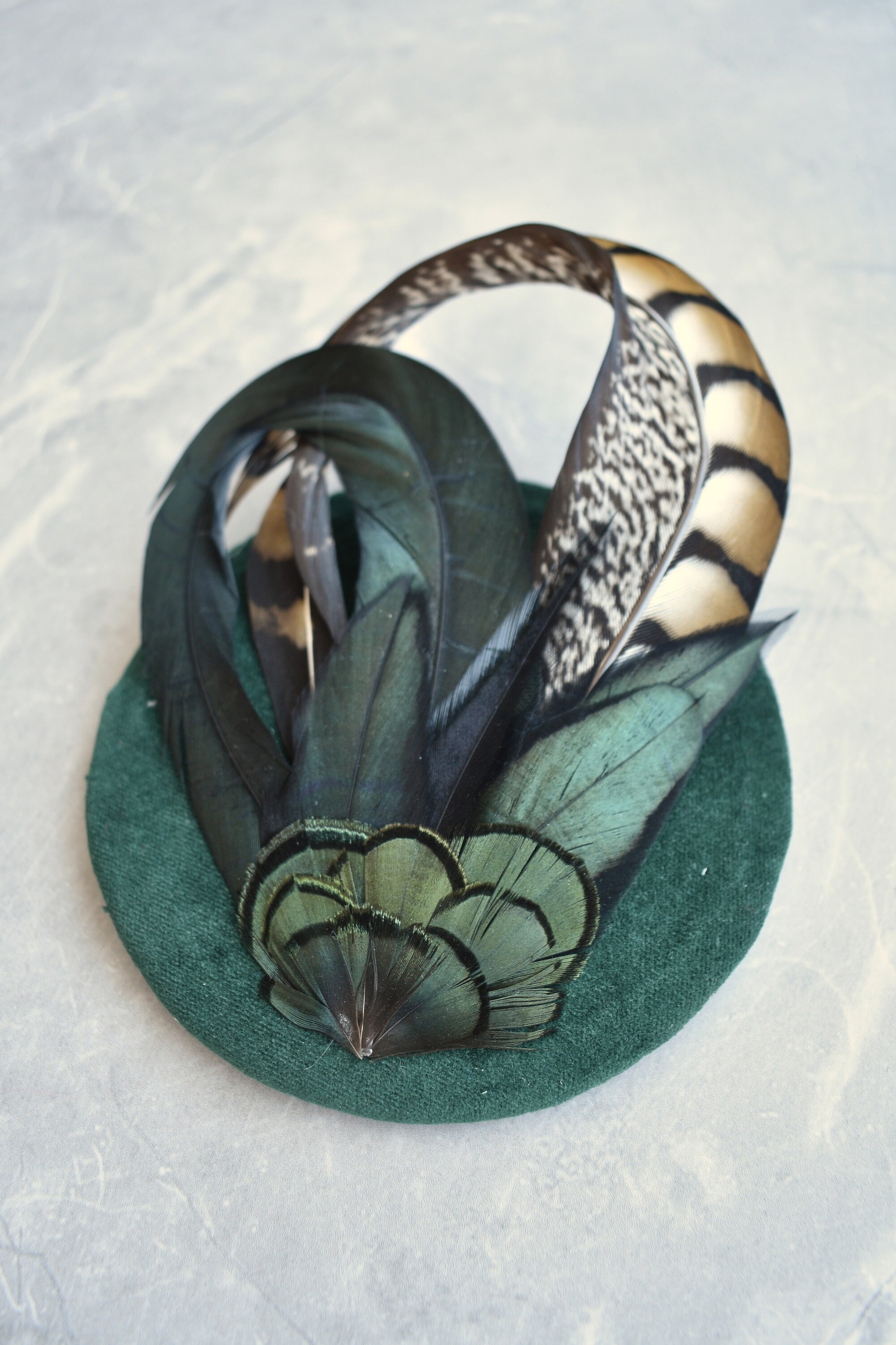 bottle green fascinator