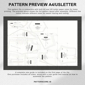 Sewing Pattern drape shirt asymetric blouse fitted office wear | Digital PDF Instant Download | Patterncore image 6