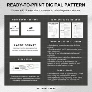 Sewing Pattern drape shirt asymetric blouse fitted office wear | Digital PDF Instant Download | Patterncore image 7