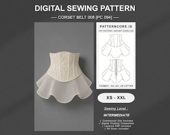Sewing Pattern corset belt | Digital PDF Instant Download | Patterncore