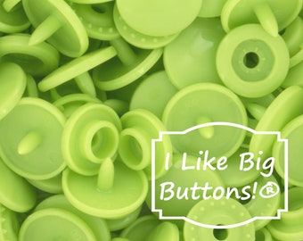 KAM Snaps B44 Apple Green KAM® Plastic Snaps/Snaps KAM Plastic Snaps No Sew Button/Cloth Diapers/Bibs/Crafts/Sewing Plastic Snap Buttons
