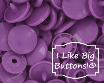 KAM Snaps B41 Violet KAM® Plastic Snaps/Snaps No Sew Button/Cloth Diapers/Bibs/Sewing Plastic Snap Buttons Purple