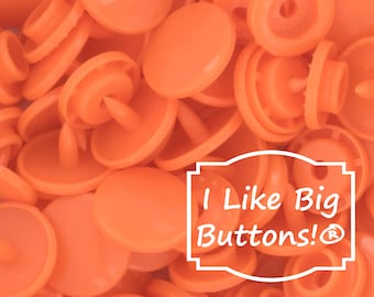 KAM Snaps B55 Orange KAM® Plastic Snaps/Snaps KAM Plastic Snaps No Sew Button/Cloth Diapers/Bibs/Crafts/Sewing Plastic Snap Buttons