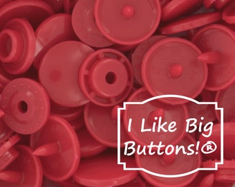 KAM Snaps B54 Crimson KAM® Plastic Snaps/Snaps KAM Plastic Snaps No Sew Button/Cloth Diapers/Bibs/Crafts/Sewing Plastic Snap Buttons Red