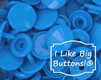 KAM Snaps B8 Bright Blue KAM® Plastic Snaps/Snaps No Sew Button/Cloth Diapers/Bibs/Sewing Plastic Snap Buttons®