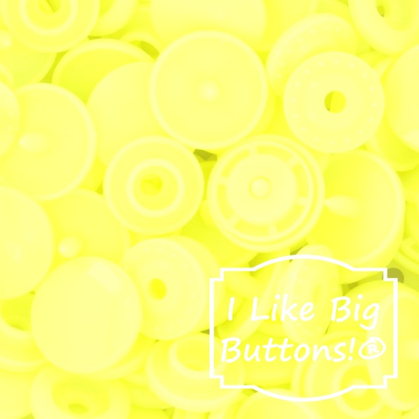 KAM Snaps B36 Neon Yellow KAM® Plastic Snaps/Snaps No Sew Button/Cloth Diapers/Bibs/Sewing Plastic Snap Buttons