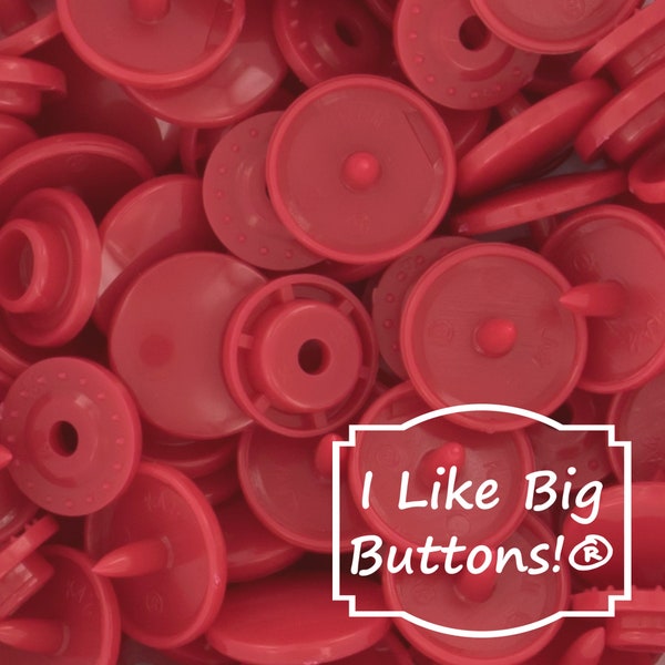 KAM Snaps B54 Crimson KAM® Plastic Snaps/Snaps KAM Plastic Snaps No Sew Button/Cloth Diapers/Bibs/Crafts/Sewing Plastic Snap Buttons Red