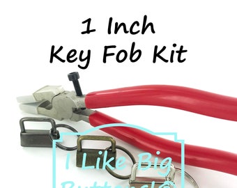 DIY Craft Kit 1" Key Fob Hardware Starter KIT - Silver, Antique Brass, Gunmetal (30 Sets Total) Wristlets/Key Chain