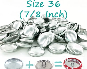 Cover Buttons: 10 or 25 Sets, WIRE BACK, Size 36 (7/8 Inch) Fabric Covered Buttons - Sewable