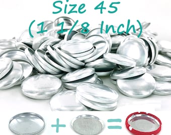 Cover Buttons: 10 or 25 Sets, FLAT BACK, Size 45 (1 1/8 Inch) Fabric Covered Buttons - Glueable