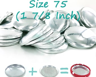 Cover Buttons: 50 or 100 Sets, FLAT BACK, Size 75 (1 7/8 Inch) Self Cover Buttons/Button - Glueable