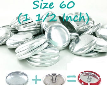 Cover Buttons 25 Sets WIRE BACK Size 60 (1 1/2 Inch / 38mm) Self Cover Buttons/Button with Loop Shank - Use to make Fabric Covered Buttons