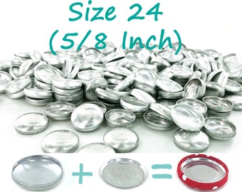 Cover Buttons 25 Sets FLAT BACK Size 24 (5/8 Inch) Self Cover Buttons/Button Glueable - Use to make Fabric Covered Buttons