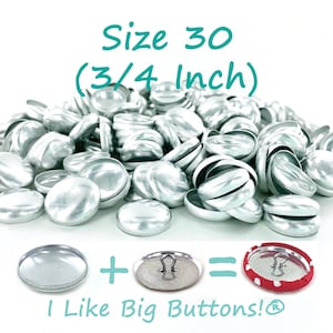 Cover Buttons 25 Sets WIRE BACK Size 30 (3/4 Inch) Self Cover Buttons/Button with Loop Shank - Use to make Fabric Covered Buttons