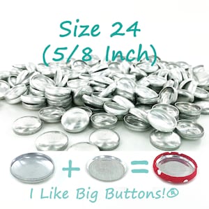 Cover Buttons 25 Sets FLAT BACK Size 24 5/8 Inch Self Cover Buttons/Button Glueable Use to make Fabric Covered Buttons image 1