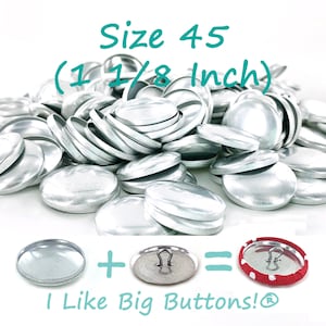 Cover Buttons 100 Sets WIRE BACK Size 45 (1 1/8 Inch) Self Cover Buttons/Button with Loop Shank - Use to make Fabric Covered Buttons