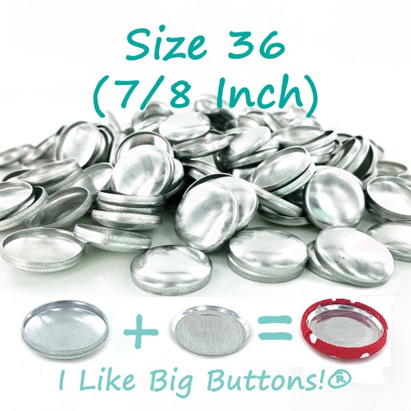 Cover Buttons Size 36 FLAT BACK (7/8 Inch / 23 mm) Cover Button/Self Covered Buttons CHOOSE Quantity, Tool, Template