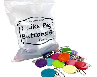 1 Inch Metal Suspender Clips: 10 Pieces, 25mm Round Enamel Clips, Pacifier Clips