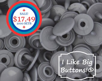 BiG SaLe! 1000 Sets Size 16 KAM Snaps  **SILVER GRAY** Kam® Snaps Plastic/Resin Plastic Buttons for Ribbon/Sewing/Doll Clothing/Metallic T3