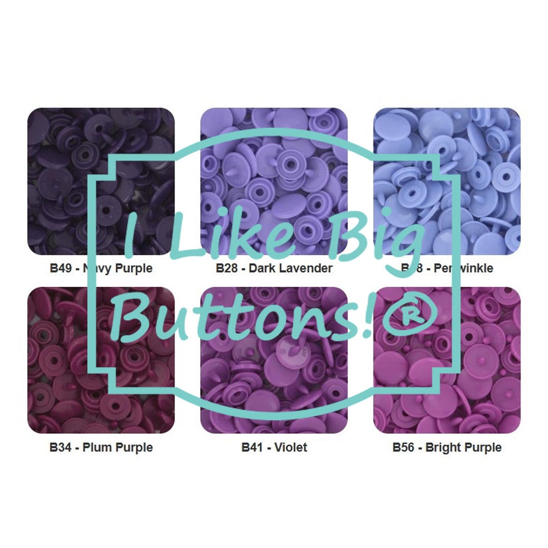 PURPLE 1000 Sets KAM Plastic Snaps: Size 16/glossy, No-sew Snap Buttons ...
