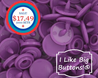 BiG SaLe! 1000 Sets Size 16 KAM Snaps  **VIOLET/Purple** Kam® Snaps Plastic/Resin Plastic Buttons for Ribbon/Sewing/Doll Clothing/Snap T3