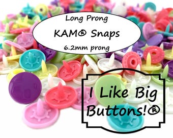 KAM Plastic Snaps LONG PRONG: 50 Sets, Size 20/6.2mm (extra long), Marine Vinyl & Leather