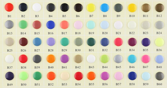KAM Plastic Snaps: Sample Color Card for KAM® Plastic Snaps/Snaps/Resin Snaps/Snap KAM®