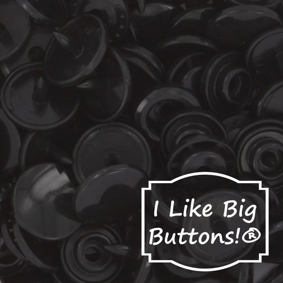 KAM Plastic Snaps: B5 Black, Size 20 (1/2") Glossy - No-Sew Snap Fasteners KAM®