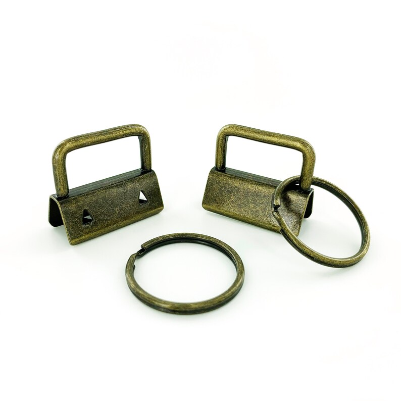 Key Fob Hardware 100 Sets ANTIQUE BRASS 1 INCH 25 Mm Etsy