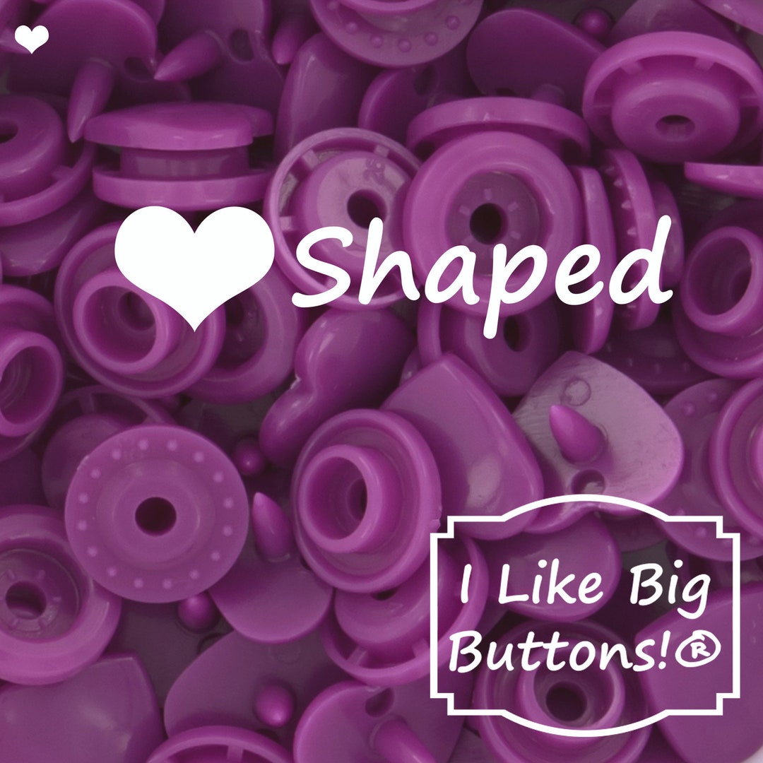 KAM Snaps *HEART* Shaped G95 Dazzle Purple KAM® Plastic Snaps No Sew ...