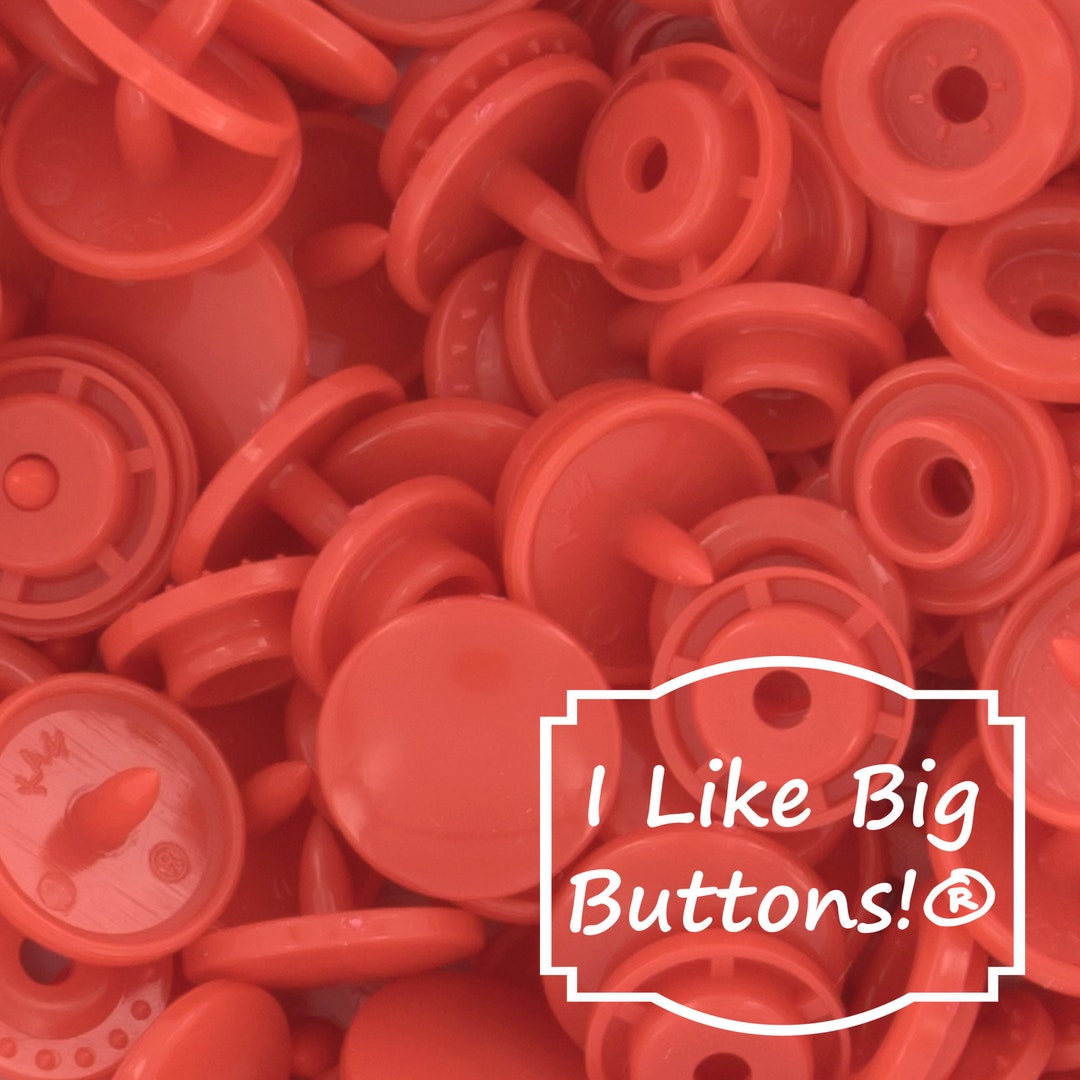 KAM Snaps B1 Bright Red (red-orange) KAM® Plastic Snaps/no Sew Button ...
