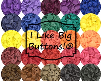 MIDS/DARKS KAM Plastic Snaps Combo Pack: 25 Colors, Size 20, Glossy, No Sew Snap Buttons - T5 Kam®