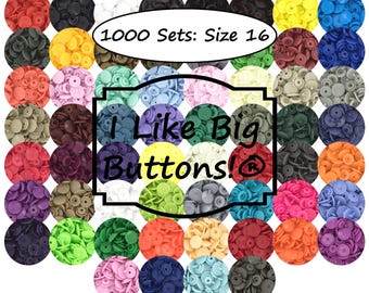 KAM Plastic Snaps SIZE 16: 1000 sets (1 Color) 4.2mm prong, Glossy, No-Sew Snap Fasteners/Ribbon/Doll Clothing T3