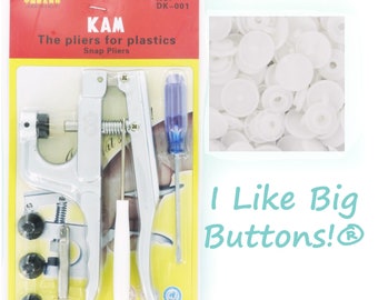 KAM Snaps 50 KAM® Plastic Snaps & Pliers (One (1) Color Of Your Choice) for Cloth Diapers/Nappies/Poppers/Kam® Snap