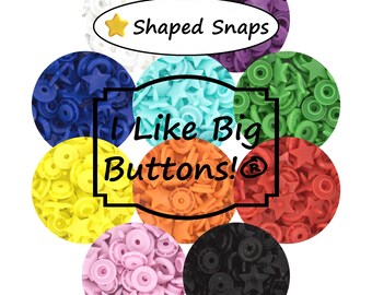STARS KAM Plastic Snaps: Glossy *STAR Shaped* Glossy, Novelty No Sew Snap Buttons