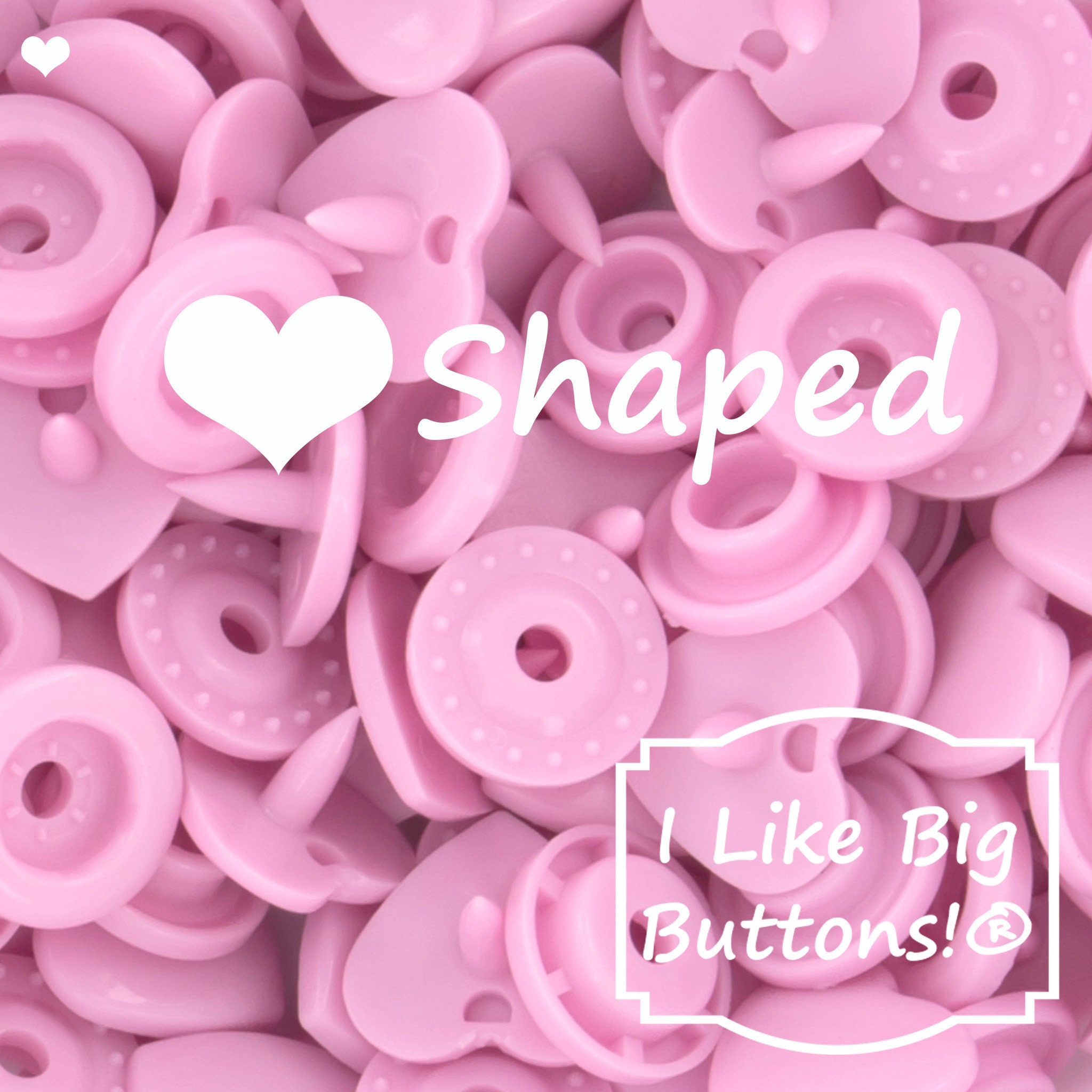 50 x Flower Hearth Shape KAM snaps - B57 Medium Pink