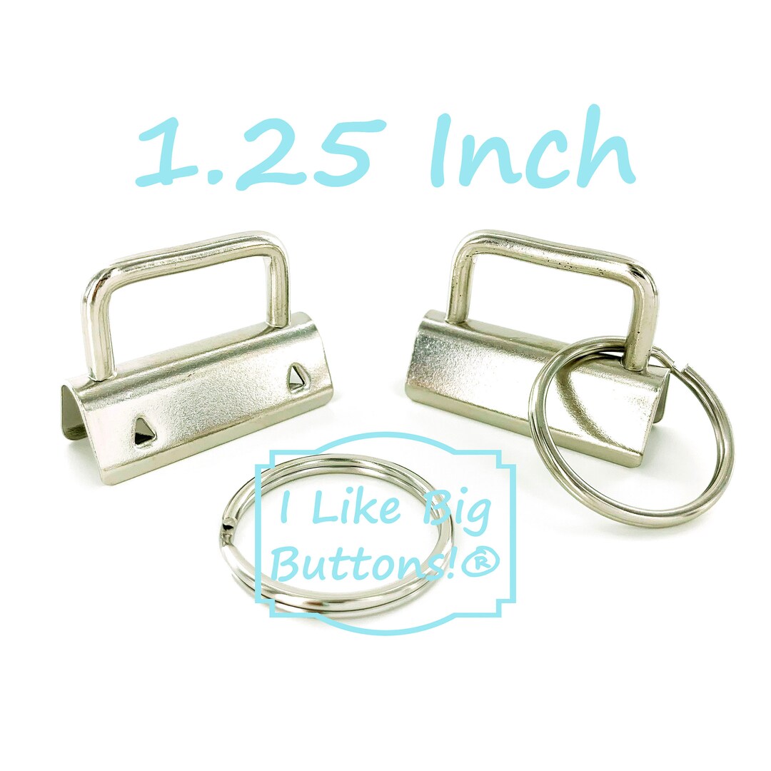 Key Fob Hardware 50 Sets SILVER 1.25 INCH 32 Mm Key Fob Clamps With
