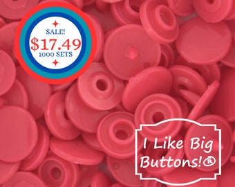 BiG SaLe! 1000 Sets Size 16 KAM Snaps  **HOT PINK** Kam® Snaps Plastic/Resin Plastic Buttons for Ribbon/Sewing/Doll Clothing/Snap/Red T3