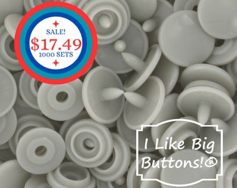 BiG SaLe! 1000 Sets Size 16 KAM Snaps  **LIGHT GRAY** Kam® Snaps Plastic/Resin Plastic Buttons for Ribbon/Sewing/Doll Clothing/Green/Grey T3
