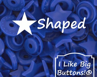 KAM Snaps *STAR* Shaped B16 Royal Blue KAM® Plastic Snaps No Sew Button/Cloth Diapers/Bibs/Sewing Plastic Snap Buttons