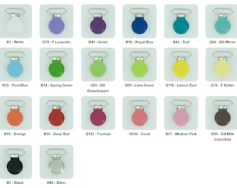 10 Enamel Clips 1 INCH Round Metal Pacifier Clips / Suspender Clips / Paci/Dummy/Bib / Toy Holder Clips