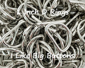 I Inch D RINGS: 25 Pieces, 1"/25 mm, Silver, Non-welded