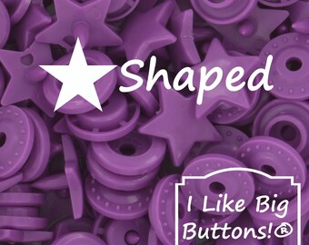 KAM Snaps *STAR* Shaped B41 Violet Purple KAM® Plastic Snaps No Sew Button/Cloth Diapers/Bibs/Sewing Plastic Snap Buttons