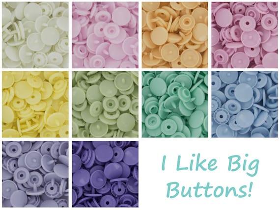 100 Pastel Spectrum Starter Pack KAM Snap//Plastic Snaps for Cloth Diapers//Bibs