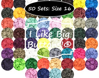 KAM Plastic Snaps SIZE 16: 50 Sets, 4.2mm prong, No-Sew/Doll Clothes/Ribbon Projects T3